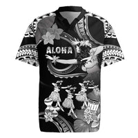 Hawaii Beautiful Hula Dancers Rugby Jersey With Ipu Keke And Pahu Drum LT05 Black - Polynesian Pride