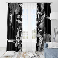 Hawaii Beautiful Hula Dancers Window Curtain With Ipu Keke And Pahu Drum LT05 - Polynesian Pride