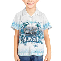 Hawaii Sugar Plantation Family Matching Short Sleeve Bodycon Dress and Hawaiian Shirt With Hawaiian Tapa Pattern