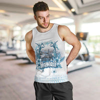 Hawaii Sugar Plantation Men Tank Top With Hawaiian Tapa Pattern LT05 White - Polynesian Pride