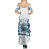 Hawaii Sugar Plantation Summer Maxi Dress With Hawaiian Tapa Pattern LT05 - Polynesian Pride