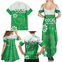 Cook Islands Maori Language Week Family Matching Summer Maxi Dress and Hawaiian Shirt Pacific Tapa Pattern LT05 - Polynesian Pride