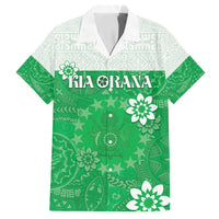 Cook Islands Maori Language Week Family Matching Summer Maxi Dress and Hawaiian Shirt Pacific Tapa Pattern LT05 Dad's Shirt - Short Sleeve Green - Polynesian Pride