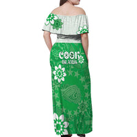 Cook Islands Maori Language Week Off Shoulder Maxi Dress Pacific Tapa Pattern LT05 - Polynesian Pride
