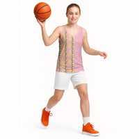 Hawaii Shell Tiare Anthurium Heliconia Lei Basketball Jersey With Tapa Pattern Baby Pink