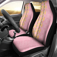 Hawaii Shell Tiare Anthurium Heliconia Lei Car Seat Cover With Tapa Pattern Baby Pink