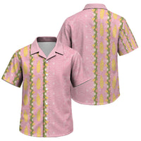 Hawaii Shell Tiare Anthurium Heliconia Lei Family Matching Summer Maxi Dress and Hawaiian Shirt With Tapa Pattern Baby Pink LT05 Son's Shirt Pink - Polynesian Pride