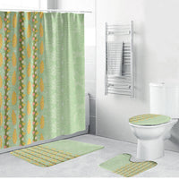 Hawaii Shell Tiare Anthurium Heliconia Lei Bathroom Set With Tapa Pattern Baby Green
