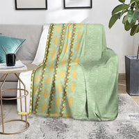 Hawaii Shell Tiare Anthurium Heliconia Lei Blanket With Tapa Pattern Baby Green