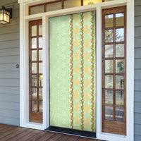 Hawaii Shell Tiare Anthurium Heliconia Lei Door Cover With Tapa Pattern Baby Green