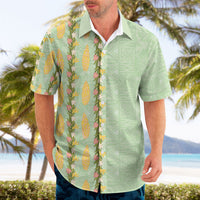 Hawaii Shell Tiare Anthurium Heliconia Lei Hawaiian Shirt With Tapa Pattern Baby Green LT05 - Polynesian Pride