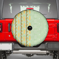 Hawaii Shell Tiare Anthurium Heliconia Lei Spare Tire Cover With Tapa Pattern Baby Green