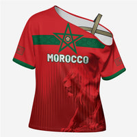 Custom Morocco Football 2026 Cross Shoulder Shirt Atlas Lions Breathtaking Victory Red Version