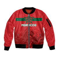 Custom Morocco Football 2026 Sleeve Zip Bomber Jacket Atlas Lions Breathtaking Victory Red Version