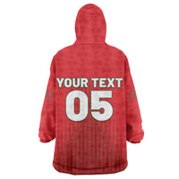 Custom Morocco Football 2026 Wearable Blanket Hoodie Atlas Lions Breathtaking Victory Red Version
