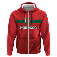 Custom Morocco Football 2026 Zip Hoodie Atlas Lions Breathtaking Victory Red Version