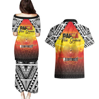 Papua New Guinea Independence Day Couples Matching Puletasi and Hawaiian Shirt One People One Nation One PNG LT05 - Polynesian Pride