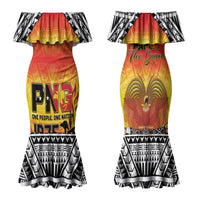 Papua New Guinea Independence Day Family Matching Mermaid Dress and Hawaiian Shirt One People One Nation One PNG LT05 Mom's Dress Yellow - Polynesian Pride