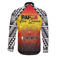 Papua New Guinea Independence Day Family Matching Off The Shoulder Long Sleeve Dress and Hawaiian Shirt One People One Nation One PNG LT05 Son's Shirt Yellow - Polynesian Pride