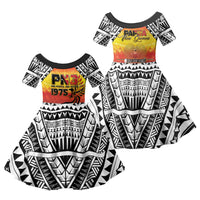 Papua New Guinea Independence Day Family Matching Off Shoulder Maxi Dress and Hawaiian Shirt One People One Nation One PNG LT05 Daughter's Dress Yellow - Polynesian Pride