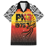 Papua New Guinea Independence Day Family Matching Puletasi and Hawaiian Shirt One People One Nation One PNG LT05 Dad's Shirt - Short Sleeve Yellow - Polynesian Pride