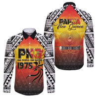 Papua New Guinea Independence Day Family Matching Puletasi and Hawaiian Shirt One People One Nation One PNG LT05 Dad's Shirt - Long Sleeve Yellow - Polynesian Pride