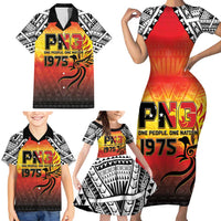 Papua New Guinea Independence Day Family Matching Short Sleeve Bodycon Dress and Hawaiian Shirt One People One Nation One PNG LT05 - Polynesian Pride