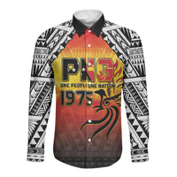 Papua New Guinea 50th Independence Day Long Sleeve Button Shirt One People One Nation One PNG LT05 Unisex Yellow - Polynesian Pride