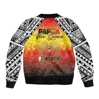 Papua New Guinea Independence Day Sleeve Zip Bomber Jacket One People One Nation One PNG LT05 - Polynesian Pride