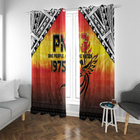Papua New Guinea Independence Day Window Curtain One People One Nation One PNG LT05 With Grommets Yellow - Polynesian Pride