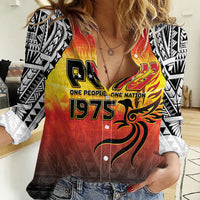 Papua New Guinea Independence Day Women Casual Shirt One People One Nation One PNG LT05 Female Yellow - Polynesian Pride