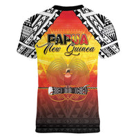 Papua New Guinea Independence Day Women V-Neck T-Shirt One People One Nation One PNG LT05 - Polynesian Pride