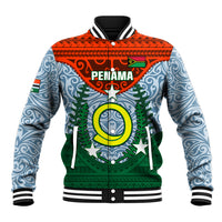 Personalized Vanuatu Penama Province Baseball Jacket Vanuatuan Coat Of Arms Polynesian Pattern LT05 Unisex Green - Polynesian Pride