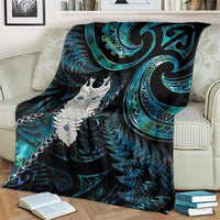 New Zealand Aotearoa Blanket Maori Tane Te Waiora Paua Shell Glitter Turquoise LT05 - Polynesian Pride