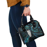 New Zealand Aotearoa Shoulder Handbag Maori Tane Te Waiora Paua Shell Glitter Turquoise LT05 - Polynesian Pride