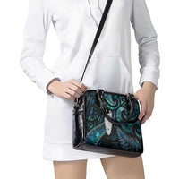 New Zealand Aotearoa Shoulder Handbag Maori Tane Te Waiora Paua Shell Glitter Turquoise LT05 - Polynesian Pride