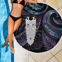 New Zealand Aotearoa Beach Blanket Maori Tane Te Waiora Paua Shell Glitter Purple LT05 - Polynesian Pride