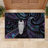 New Zealand Aotearoa Rubber Doormat Maori Tane Te Waiora Paua Shell Glitter Purple LT05 Purple - Polynesian Pride
