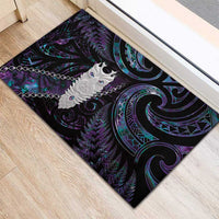 New Zealand Aotearoa Rubber Doormat Maori Tane Te Waiora Paua Shell Glitter Purple LT05 - Polynesian Pride