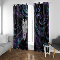 New Zealand Aotearoa Window Curtain Maori Tane Te Waiora Paua Shell Glitter Purple LT05 With Grommets Purple - Polynesian Pride