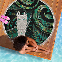New Zealand Aotearoa Beach Blanket Maori Tane Te Waiora Paua Shell Glitter Green LT05 - Polynesian Pride