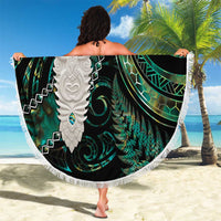 New Zealand Aotearoa Beach Blanket Maori Tane Te Waiora Paua Shell Glitter Green LT05 - Polynesian Pride