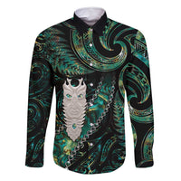 New Zealand Aotearoa Family Matching Tank Maxi Dress and Hawaiian Shirt Maori Tane Te Waiora Paua Shell Glitter Green
