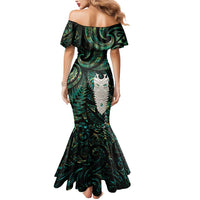 New Zealand Aotearoa Mermaid Dress Maori Tane Te Waiora Paua Shell Glitter Green
