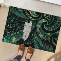 New Zealand Aotearoa Rubber Doormat Maori Tane Te Waiora Paua Shell Glitter Green LT05 - Polynesian Pride