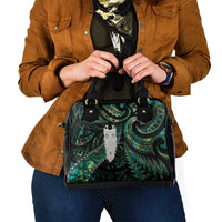 New Zealand Aotearoa Shoulder Handbag Maori Tane Te Waiora Paua Shell Glitter Green LT05 - Polynesian Pride