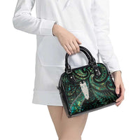 New Zealand Aotearoa Shoulder Handbag Maori Tane Te Waiora Paua Shell Glitter Green LT05 - Polynesian Pride