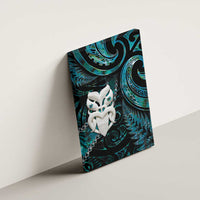 New Zealand Aotearoa Canvas Wall Art Maori Wheku Paua Shell Glitter Turquoise LT05 - Polynesian Pride