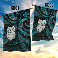 New Zealand Aotearoa Garden Flag Maori Wheku Paua Shell Glitter Turquoise LT05 - Polynesian Pride
