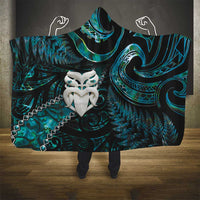 New Zealand Aotearoa Hooded Blanket Maori Wheku Paua Shell Glitter Turquoise LT05 - Polynesian Pride